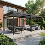 PergoSTET Pro Frame Only 3m x 6m Rectangular Pergola with LED Lighting in Grey