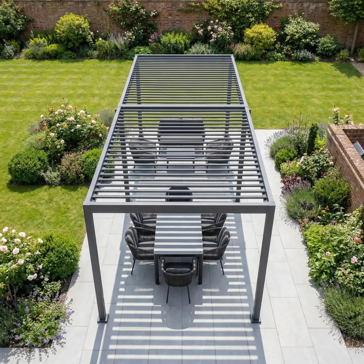PergoSTET Lite Neo 3m x 7m Metal Rectangular Pergola in Grey