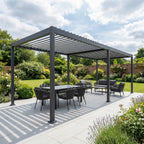 PergoSTET Lite Neo 3m x 7m Metal Rectangular Pergola in Grey