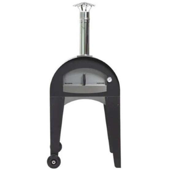 Fontana Amalfi Wood Pizza Oven 80x50 cm Cooking Chamber On Painted Steel Trolley With Wheels