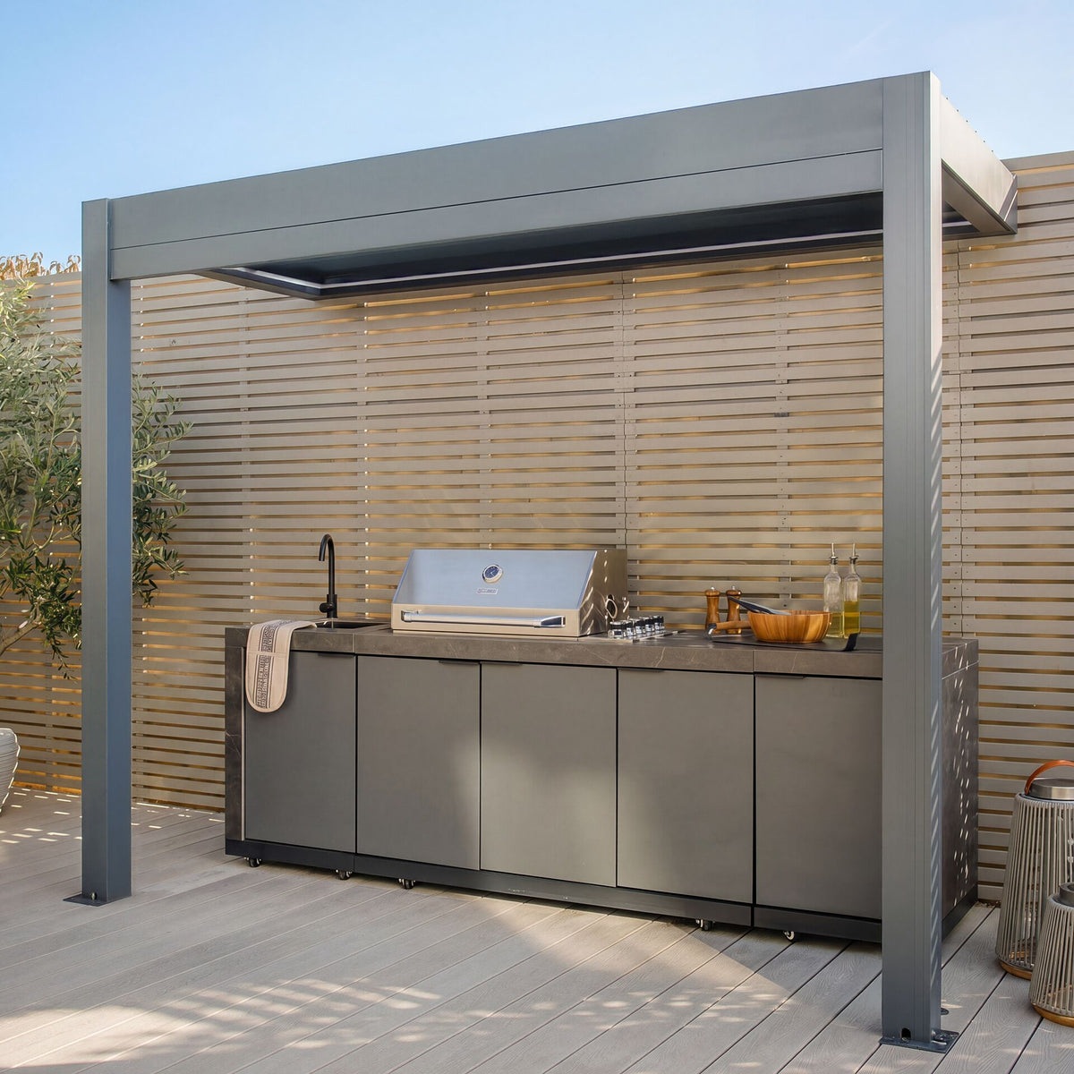 Maze Eden Aluminium Lean‑To Shelter 3m × 1.4m – Grey