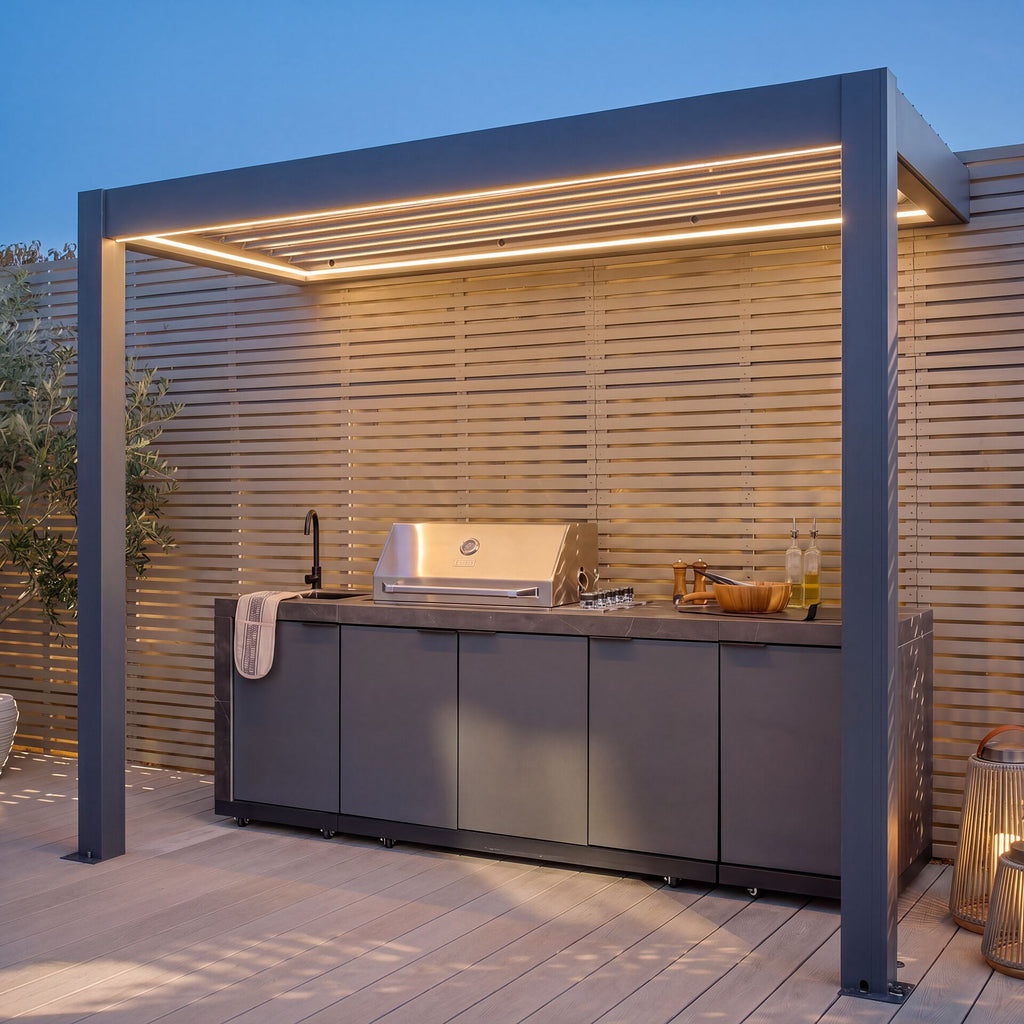 Maze Eden Aluminium Lean‑To Shelter 3m × 1.4m – Grey