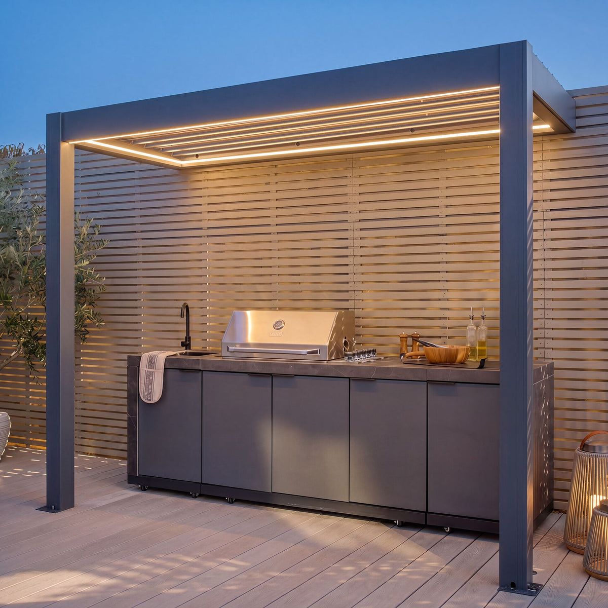 Maze Eden Aluminium Lean‑To Shelter 3m × 1.4m – Grey