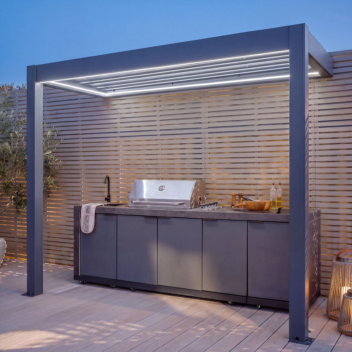Maze Eden Aluminium Lean‑To Shelter 3m × 1.4m – Grey