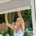 PergoSTET Plus 3m x 4m Rectangular Pergola with 3 Manual Side Blinds and LED Lighting in Latte