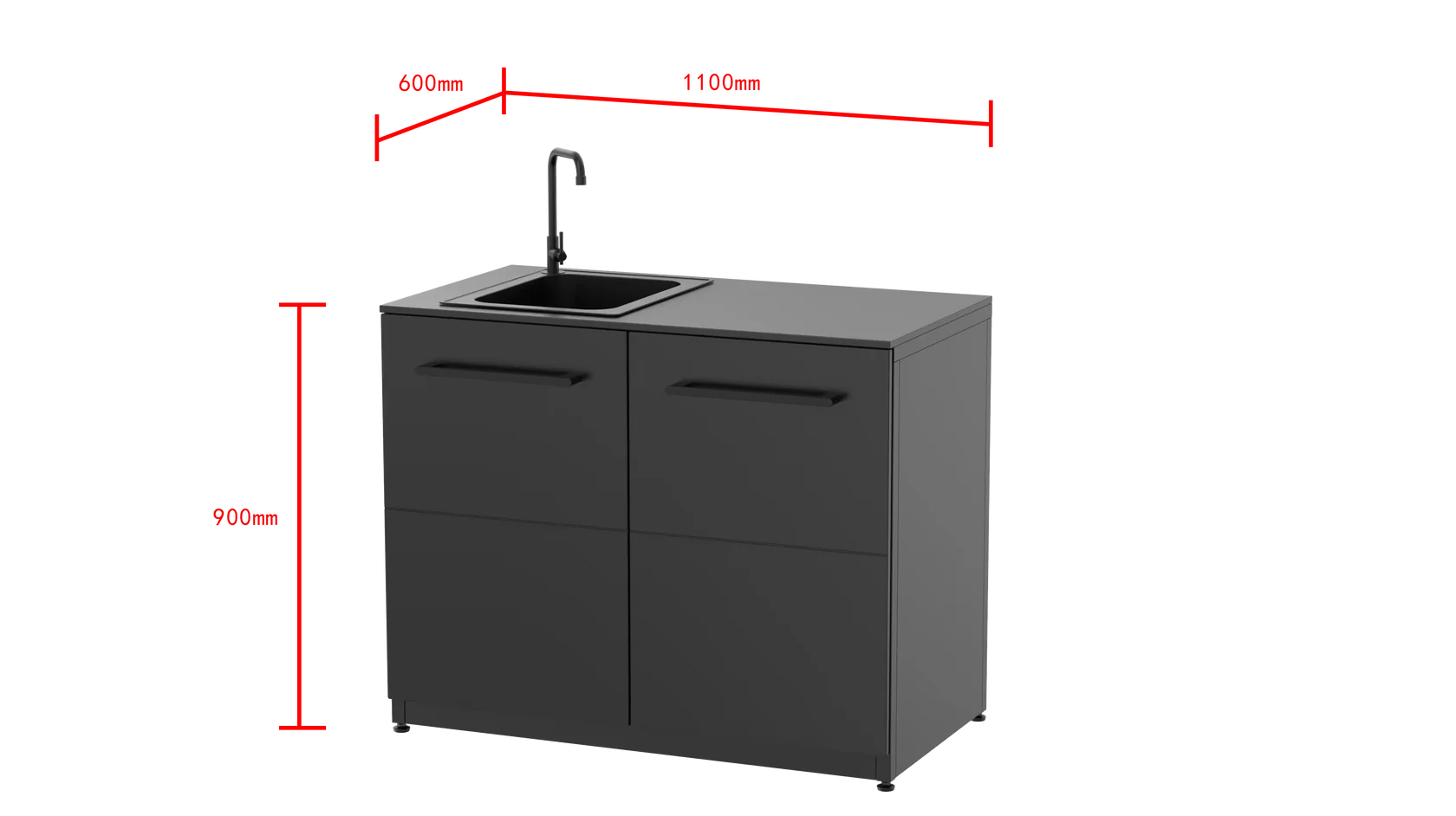 Cozze® Elements Outdoor Kitchen 110 Sink Module with Worktop