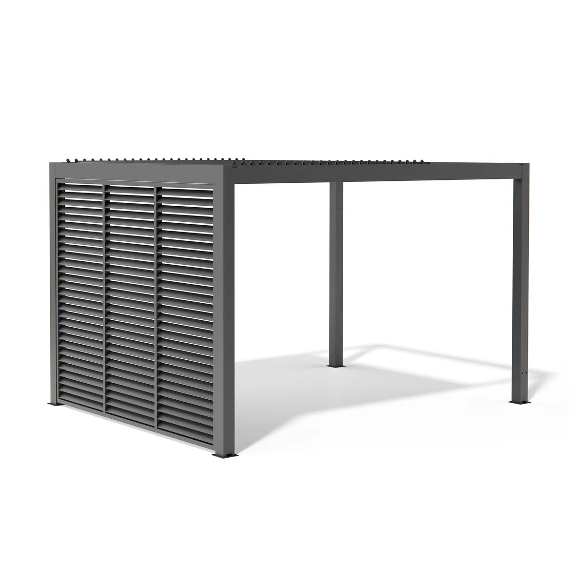 Abierto Motorised 3m x 4m Frame Only Pergola with Retractable Roof and LED Lighting in Grey - Includes Installation/Delivery