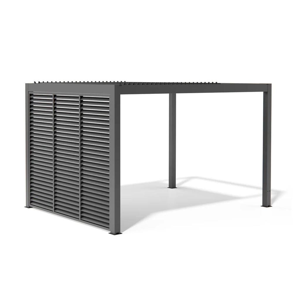 Abierto Motorised 3m x 4m Frame Only Pergola with Retractable Roof and LED Lighting in Grey - Includes Installation/Delivery