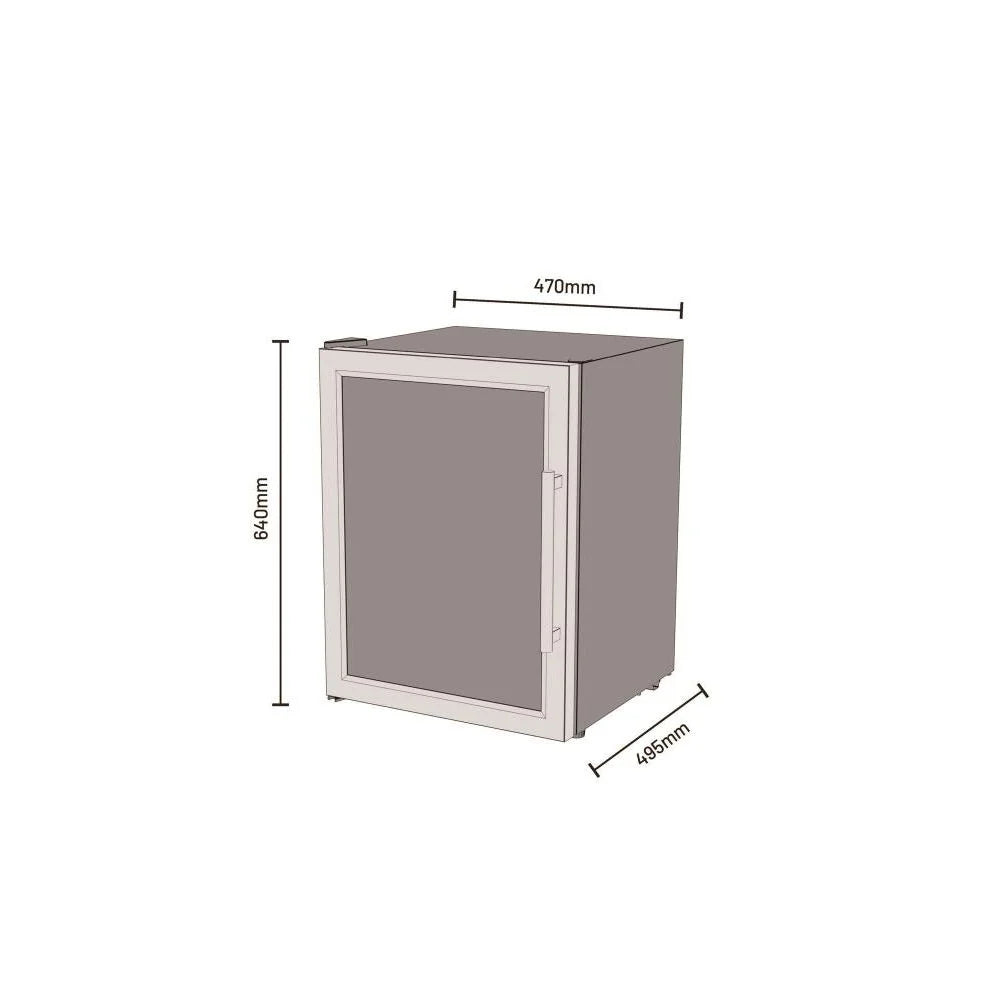 Cozze Fridge Steel Frame And Glass Front 60 Litres Outdoor Kitchen