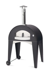 Fontana Amalfi Wood Pizza Oven 80x50 cm Cooking Chamber On Painted Steel Trolley With Wheels