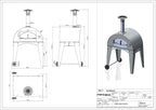 Fontana Amalfi Wood Pizza Oven 80x50 cm Cooking Chamber On Painted Steel Trolley With Wheels