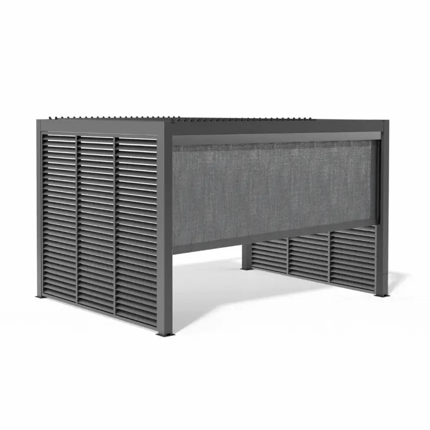 Abierto Motorised 3m x 4m Frame Only Pergola with Retractable Roof and LED Lighting in Grey - Includes Installation/Delivery