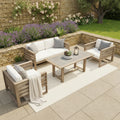 Andora 2 Seat Sofa Set with 2 in 1 Table in Weathered Brown