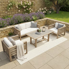 Andora 2 Seat Sofa Set with 2 in 1 Table in Weathered Brown