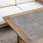 Andora 2 Seat Sofa Set with 2 in 1 Table in Weathered Brown