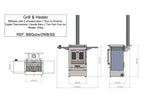 BBQube Outdoor Wood Burning Stove Heater & Charcoal Grill with 2-Wheel Mobile Base
