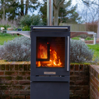 BBQube Outdoor Wood Burning Stove Heater & Charcoal Grill with 2-Wheel Mobile Base
