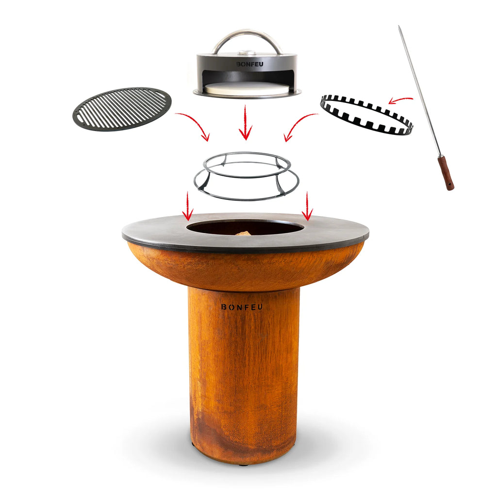 BonFeu BonBiza Corten XL BBQ Plancha Fire Pit