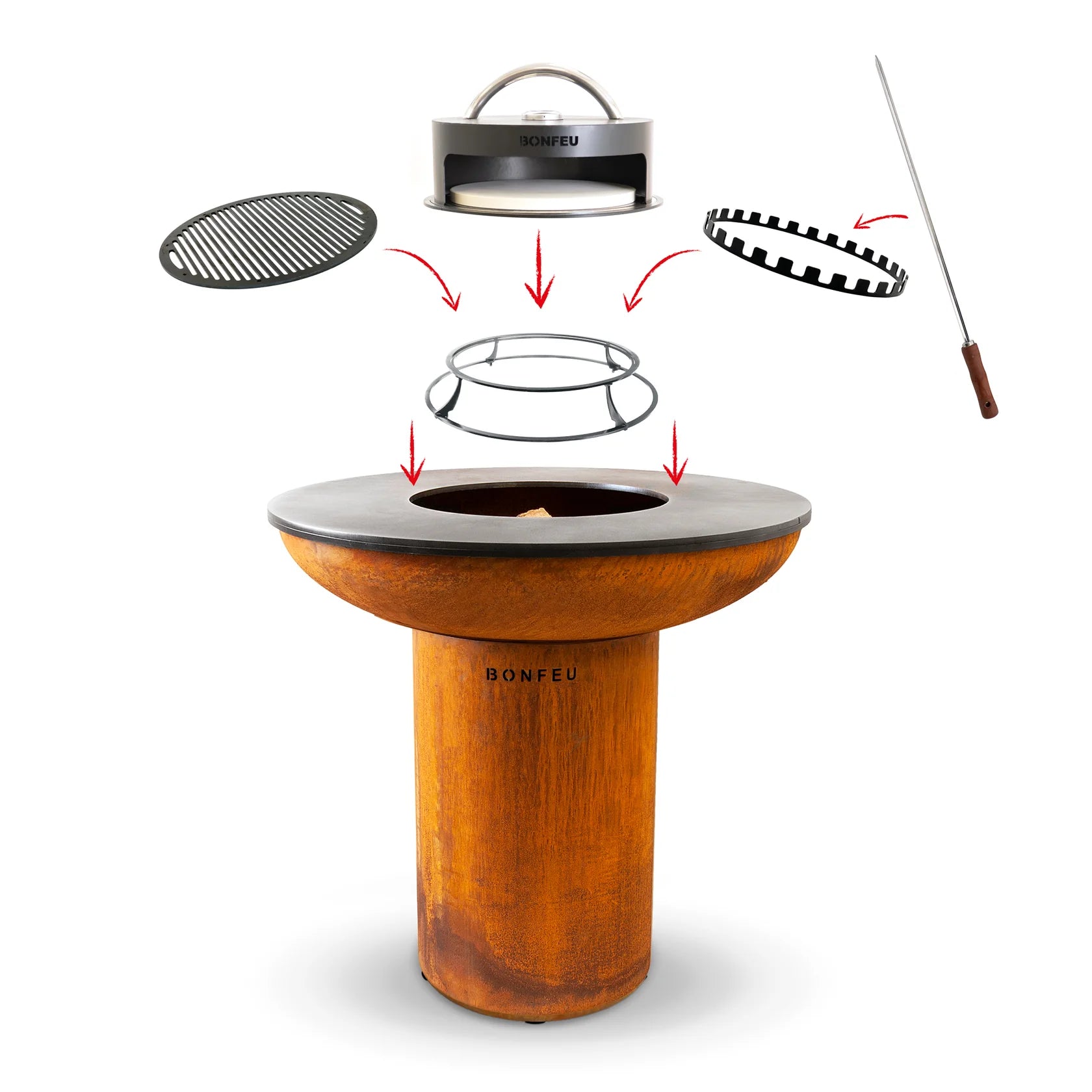 BonFeu BonBiza Corten XL BBQ Plancha Fire Pit