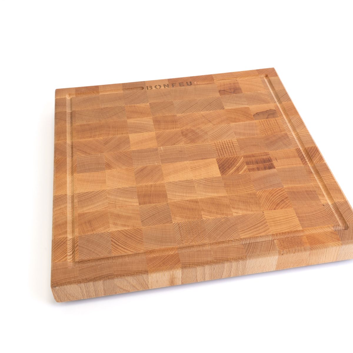 BonFeu BonButcher Block Premium End-Grain Beechwood Food Prep Chopping Board