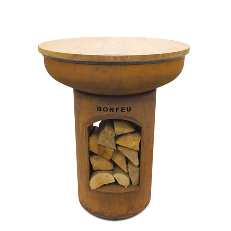 BonFeu BonTeak Premium Teak Wood Hardwood Table Top for BonBiza Fire Pits