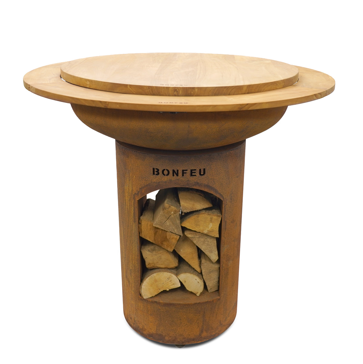 BonFeu BonTeak Premium Teak Wood Hardwood Table Top for BonBiza Fire Pits