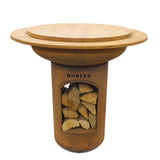 BonFeu BonTeak Premium Teak Wood Hardwood Table Top for BonBiza Fire Pits