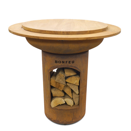 BonFeu BonTeak Premium Teak Wood Hardwood Table Top for BonBiza Fire Pits