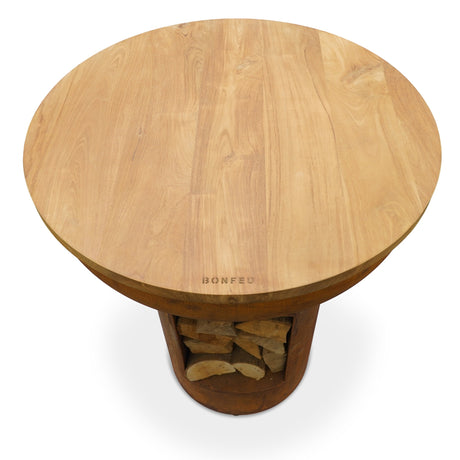 BonFeu BonTeak Premium Teak Wood Hardwood Table Top for BonBiza Fire Pits