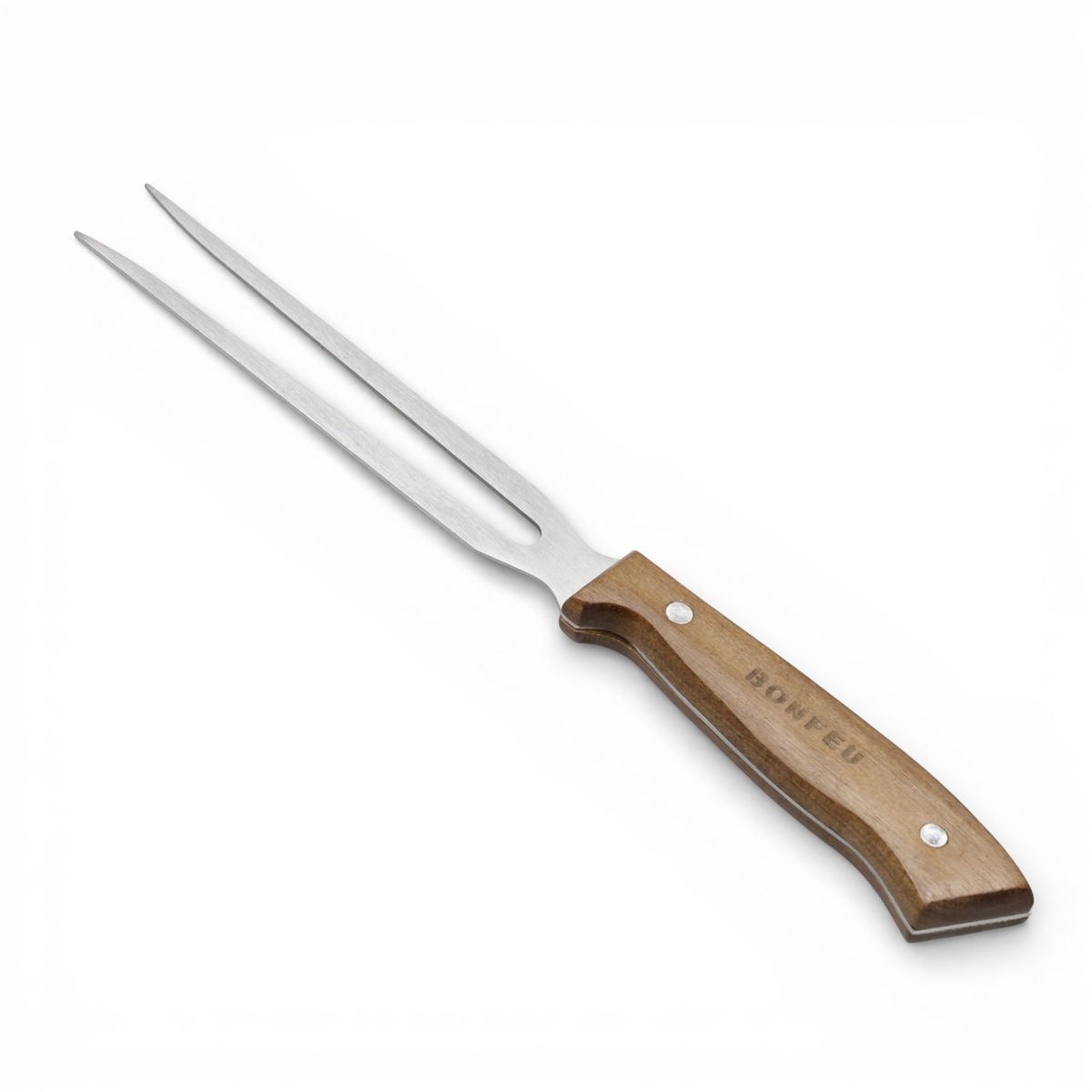 BonFeu Premium 2-Piece Stainless Steel Meat Carving Knife & Fork Set with Acacia Wood Handles