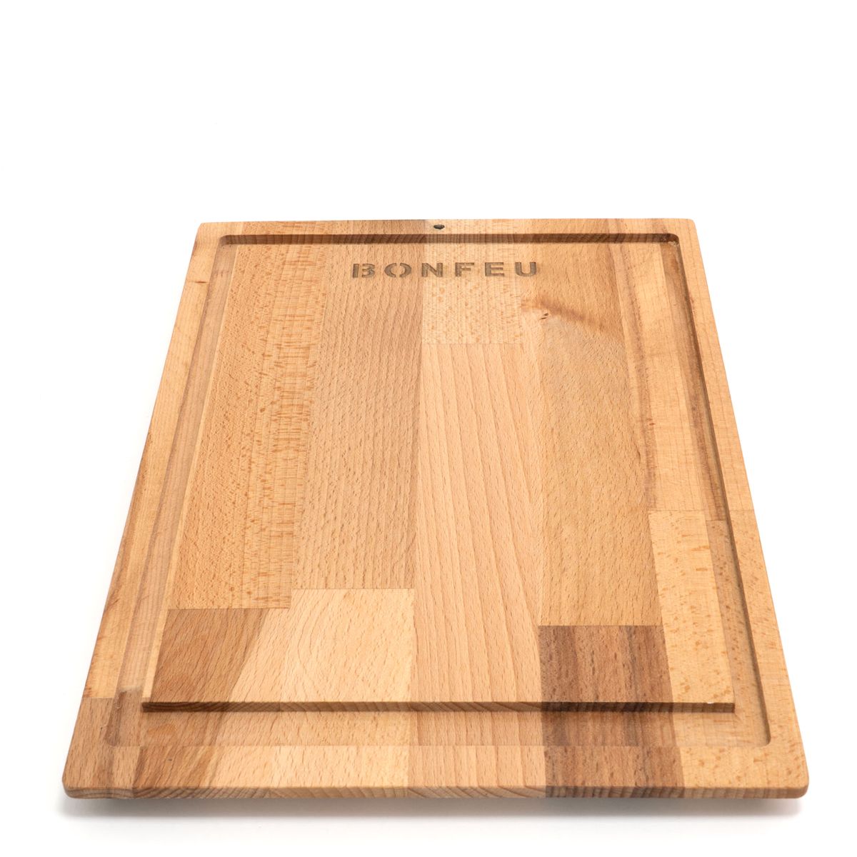 BonFeu Premium Wooden Chopping Board with Leather Hanging Loop & Branded Logo