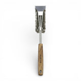 BonFeu Premium Heavy Duty BBQ & Plancha Wire Cleaning Brush with Integrated Front Scraper