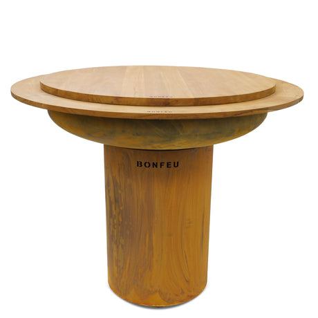 BonFeu BonTeak Premium Teak Wood Hardwood Table Top for BonBiza Fire Pits