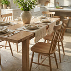 Burford 6 Seat Extending Dining Set with Spindleback Dining and Armchairs in Natural Oak