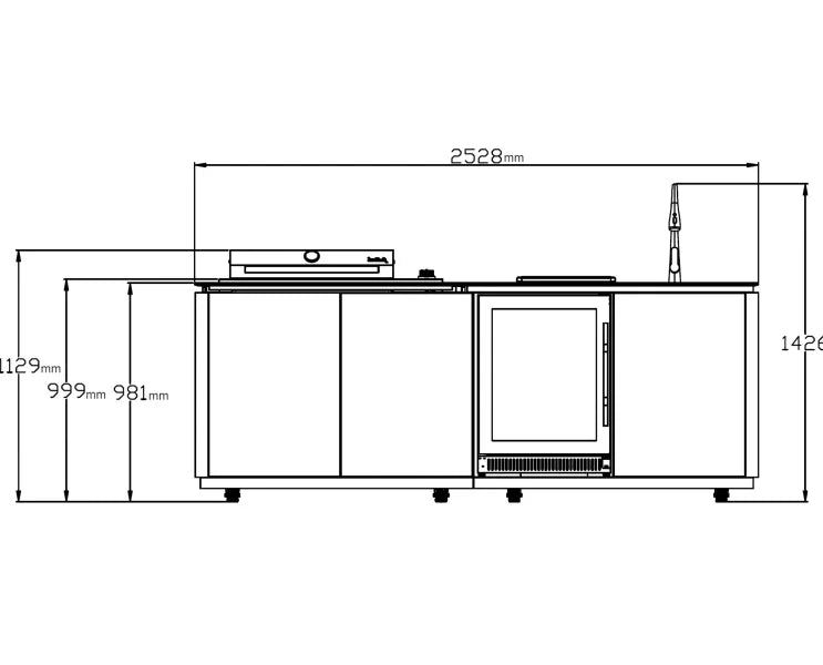 Buschbeck Derby Outdoor Kitchen Island White