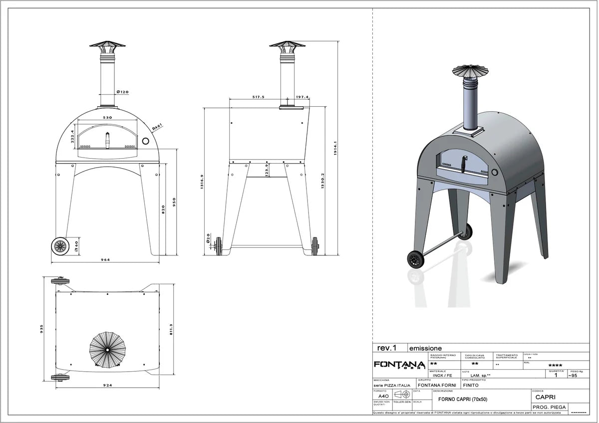 Fontana Capri Wood Pizza Oven