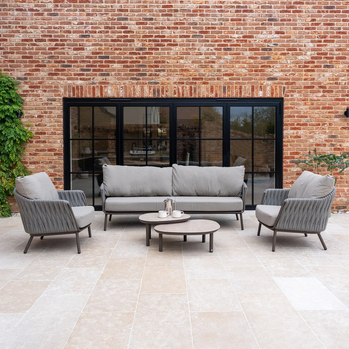 Capri 3 Seat Sofa Set in Stone Grey
