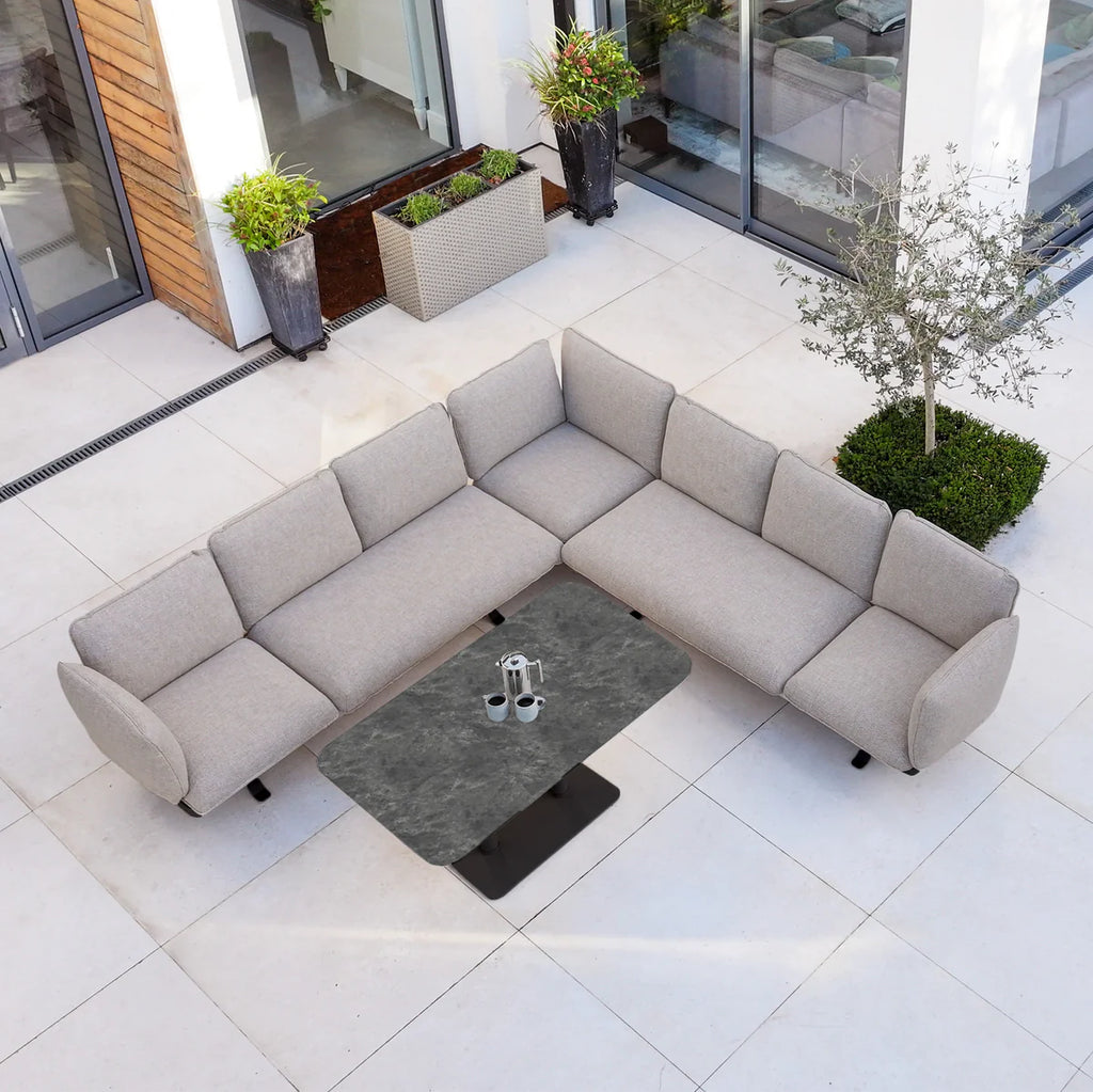 Como Corner Sofa Set with Altura Rising Table in Truffle