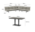 Como Corner Sofa Set with Altura Rising Table in Truffle