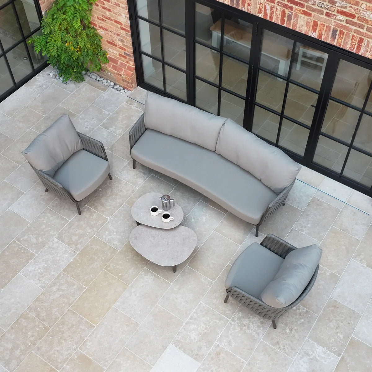 Capri 3 Seat Sofa Set in Stone Grey