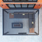 PergoSTET Plus 3m x 4m Rectangular Pergola with 3 Manual Side Blinds and LED Lighting in Grey