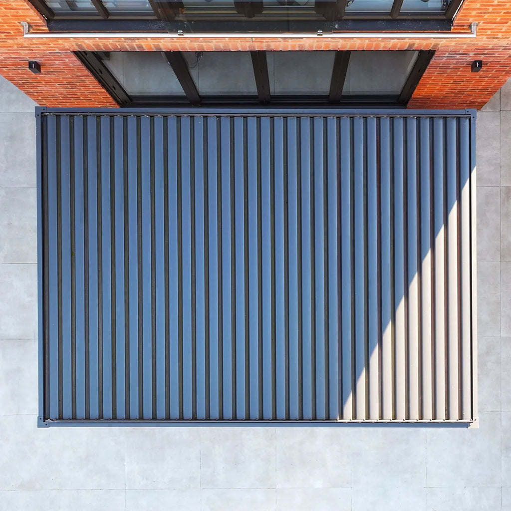 PergoSTET Plus 3m x 4m Rectangular Pergola with 3 Manual Side Blinds and LED Lighting in Grey