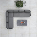 Dekota Large Corner Sofa Dining Set with Altura Rising Table in Charcoal