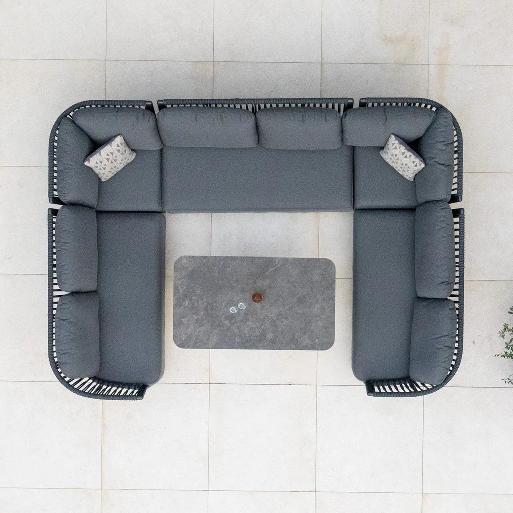 Pello U-Shape Corner Sofa Set with Altura Rising Table in Grey