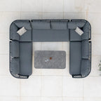 Pello U-Shape Corner Sofa Set with Altura Rising Table in Grey
