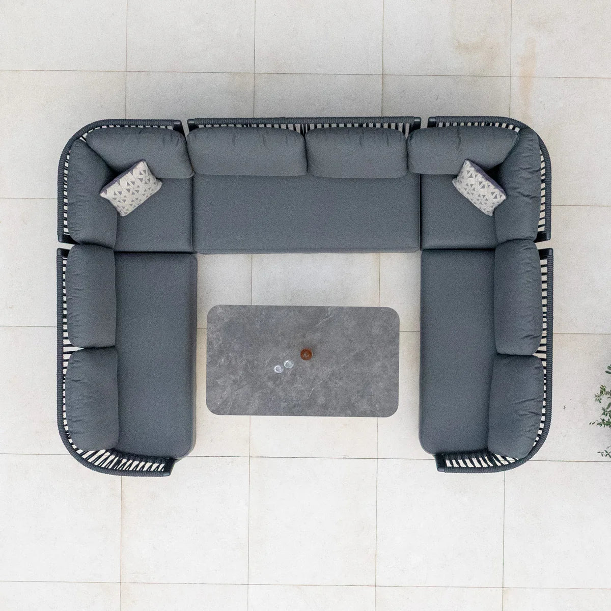 Pello U-Shape Corner Sofa Set with Altura Rising Table in Grey