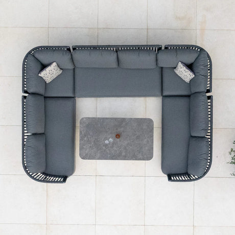 Pello U-Shape Corner Sofa Set with Altura Rising Table in Grey