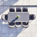 Pello 8 Seat Extending Dining Set with Ceramic Table in Grey