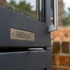 BBQube Mobile Steel Log Store & Side Table with Stainless Steel Shelf