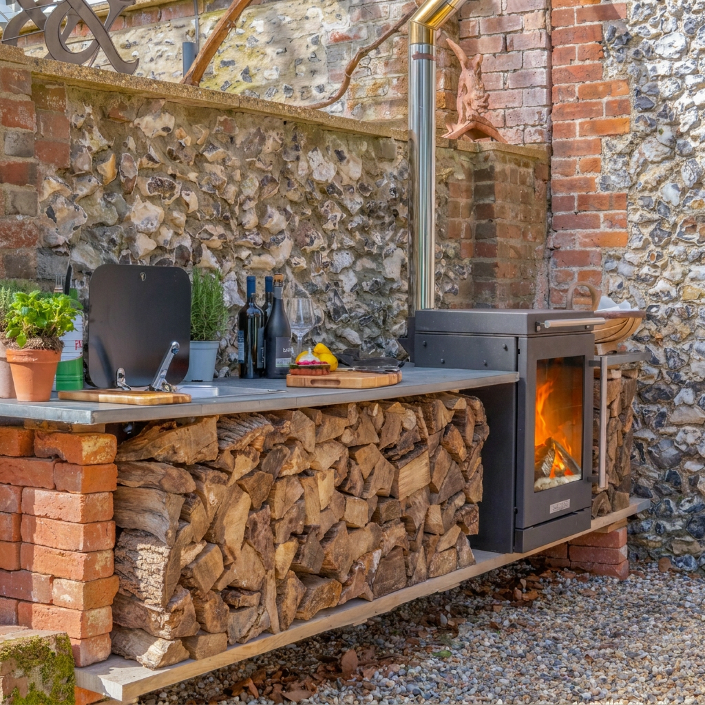 BBQube Outdoor Kitchen Grill & Wood Burning Stove Heater Core